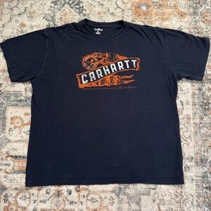 Carhartt Men's Black and Orange Graphic Tee